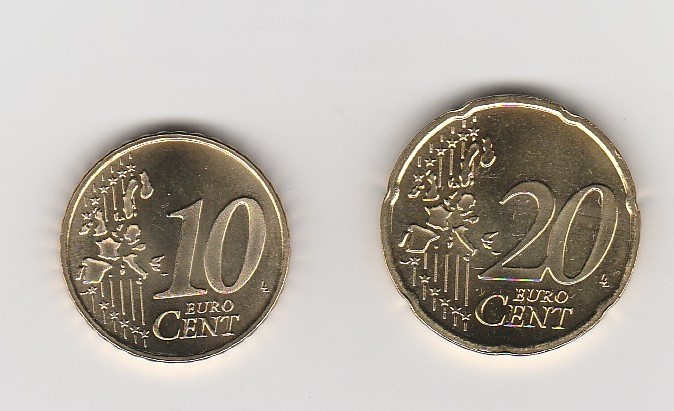  10 und 20 Cent Luxemburg 2004 prägefrisch   