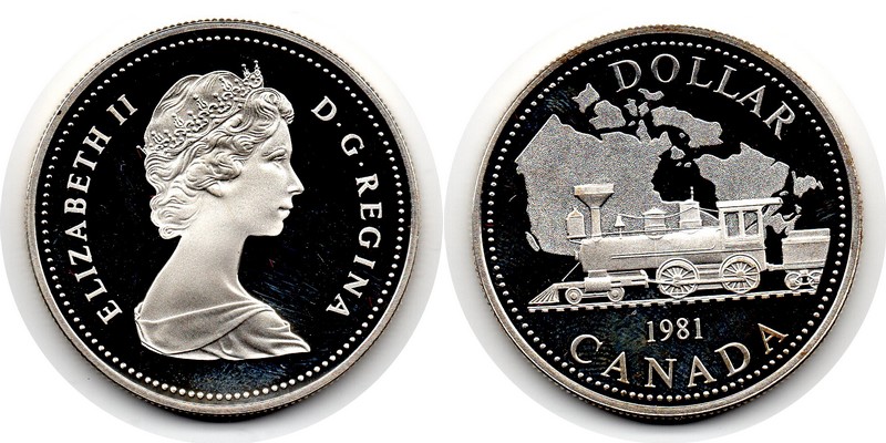  Kanada  1 Dollar 1981  FM-Frankfurt  Feingewicht: 11,66g  Silber vz aus PP   