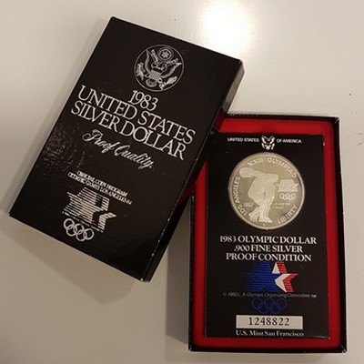  USA  1 Dollar 1983     FM-Frankfurt  Feingewicht: 24,06g  Silber vz   