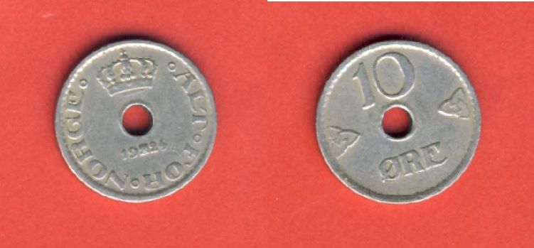  Norwegen 10 Öre 1924   