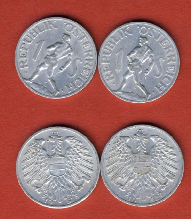  Österreich 1 Schilling 1952 + 1957   