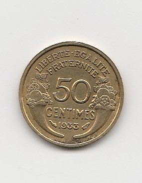  50 Centimes Frankreich 1933 (K701)   