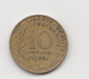  10 Centimes Frankreich 1966 (K705)   