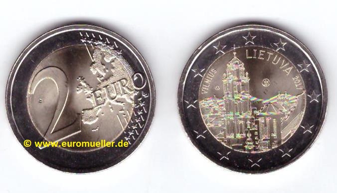 Litauen 2 Euro Gedenkmünze 2017...Vilnius   