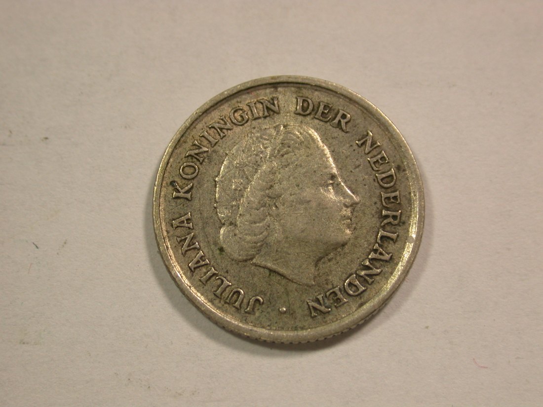  B17 Niederländisch Antillen Silber 1/10 Gulden 1966 in ss+ Originalbilder   