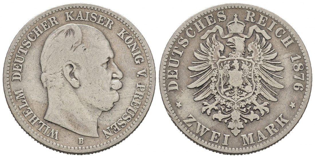PEUS 8374 Preußen - Kaiserreich Wilhelm I. (1861 - 1888) 2 Mark 1876 B Hannover Fast sehr schön