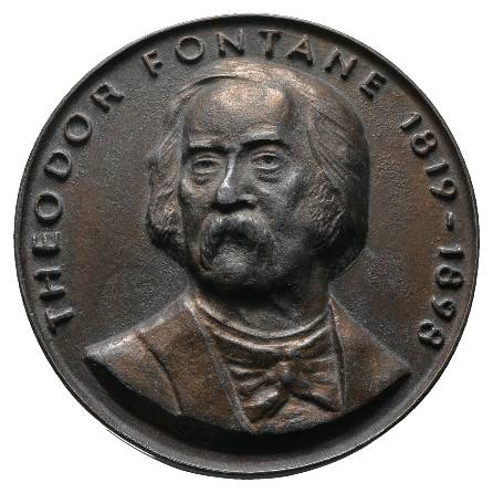  Theodor Fontane, Medaille (Bleimodell nur Vs); 218,45 g; Ø 72,9 mm   