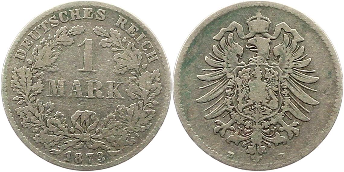  8321 Kaiserreich 1 Mark Silber 1873 D   