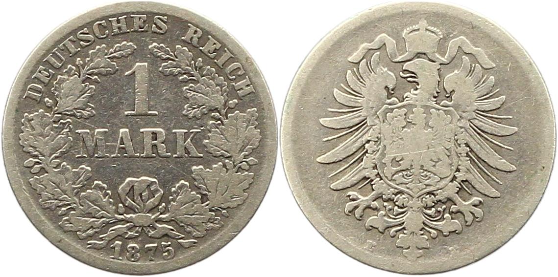  8331 Kaiserreich 1 Mark Silber 1875 E   