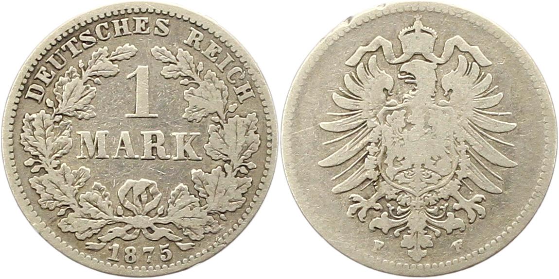  8332 Kaiserreich 1 Mark Silber 1875 F   