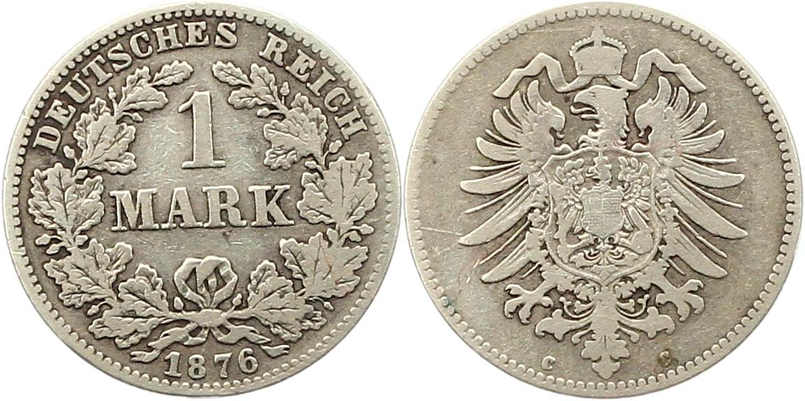  8336 Kaiserreich 1 Mark Silber 1876 C   