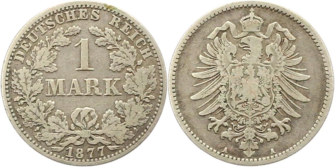  8341 Kaiserreich 1 Mark Silber 1877 A   