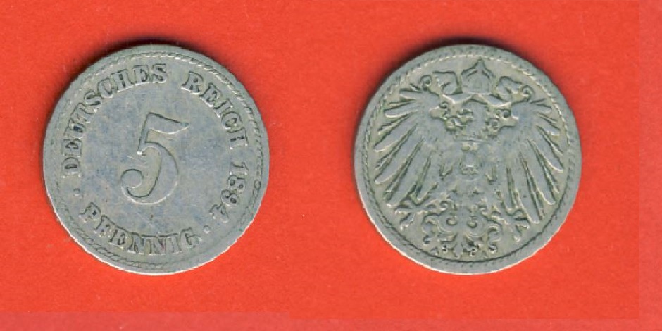  Kaiserreich 5 Pfennig 1894 A   