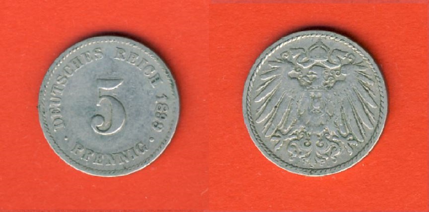  Kaiserreich 5 Pfennig 1899 J   
