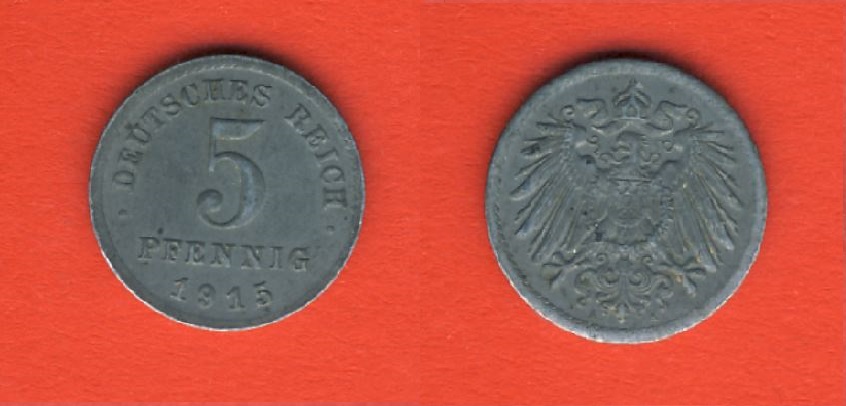 Kaiserreich 5 Pfennig 1915 A Eisen   