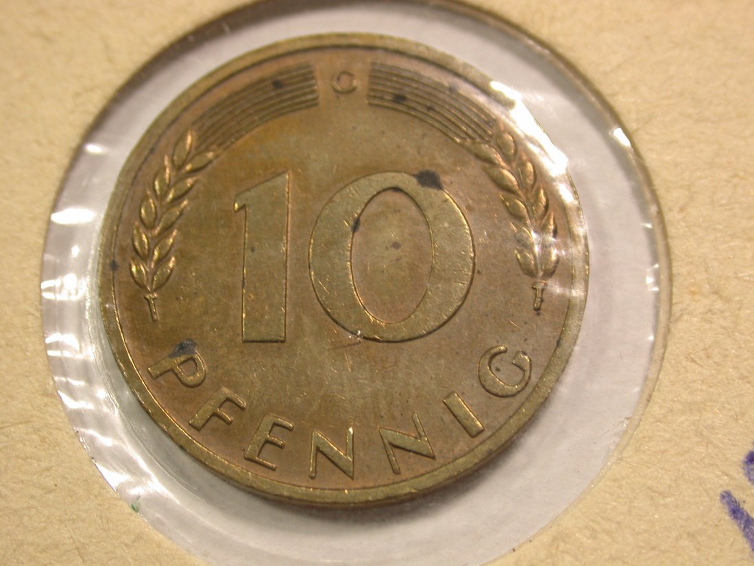  B46 BRD  10 Pfennig  1967 G in f.vz  Originalbilder   