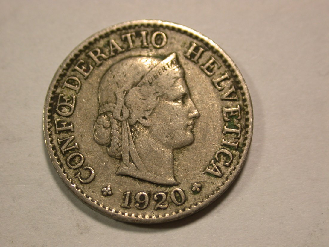 B46 Schweiz 5 Rappen 1920 in sehr schön Originalbilder
