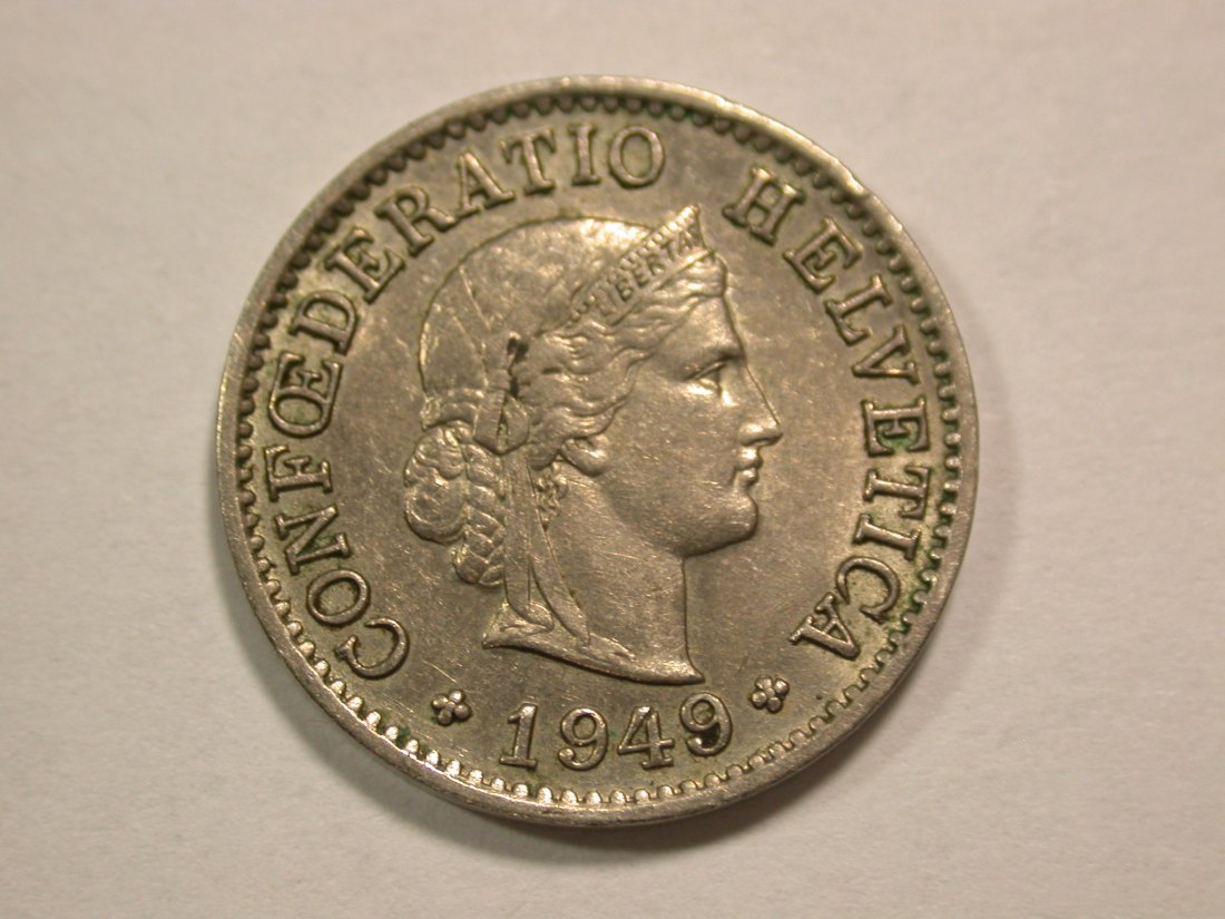 B46 Schweiz 5 Rappen 1949 in ss+ Originalbilder