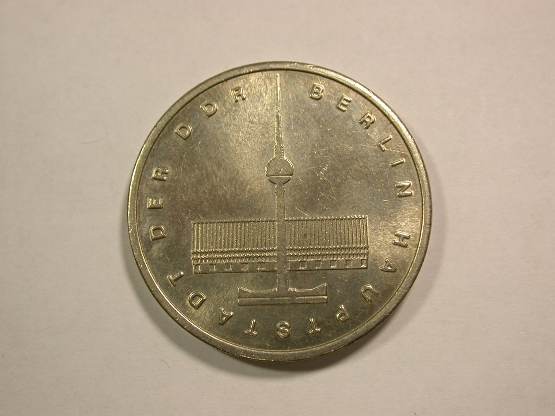 B46 DDR Neusilber Medaille 25 J. DDR, Berlin 35mm/24,7 Gr. vz-st/f.st Originalbilder