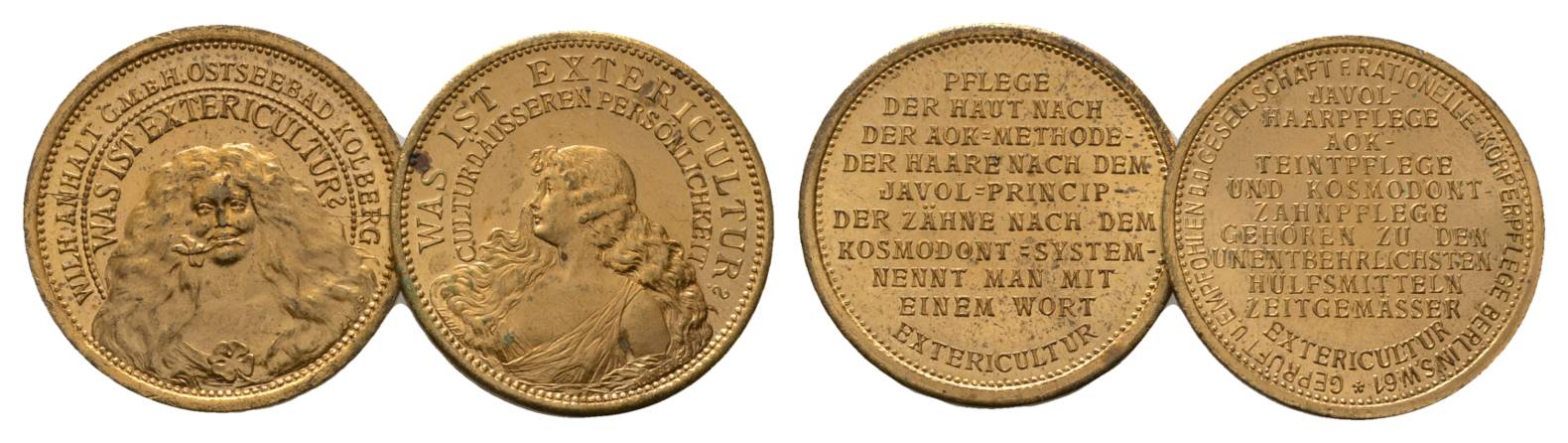  Pommern, Bronzemedaille, 2 Stück, 24 mm,(4,53 g, 4,79 g)   