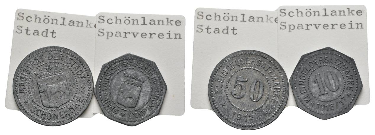  Pommern, Schönlanke, 2 Notmünzen   
