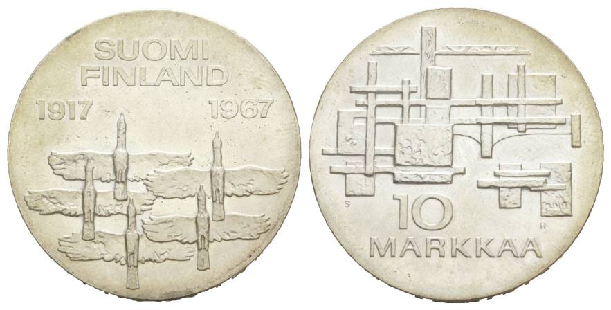  Finnland, 10 Markkaa, 1967   