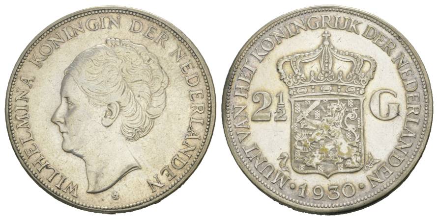  Niederlande, 2 1/2 Gulden 1930   