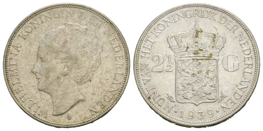  Niederlande, 2 1/2 Gulden 1939   