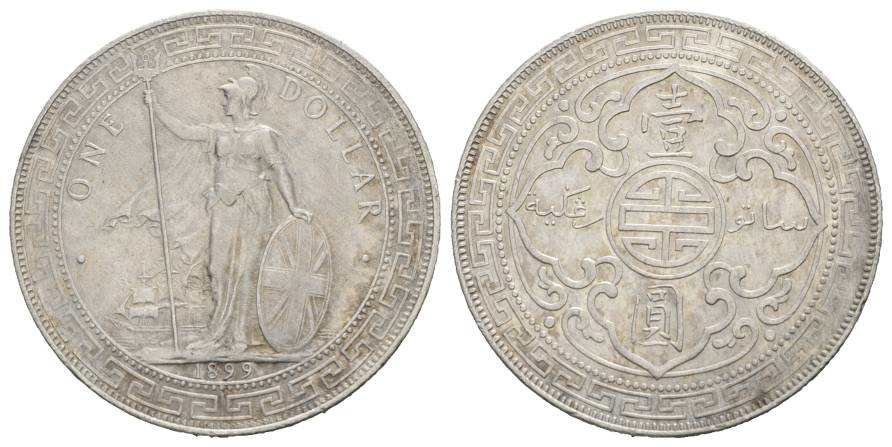  Great Britain - India-Mumbai (Bombay), 1 Dollar 1899; 0,900 AG; 27,0 g   