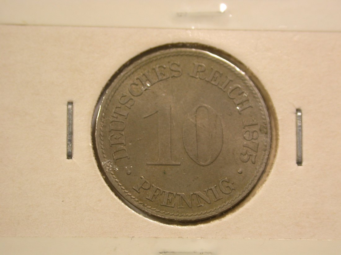 B47 KR 10 Pfennig 1875 H in f.ST/prfr Erhaltungsrarität!! Originalbilder