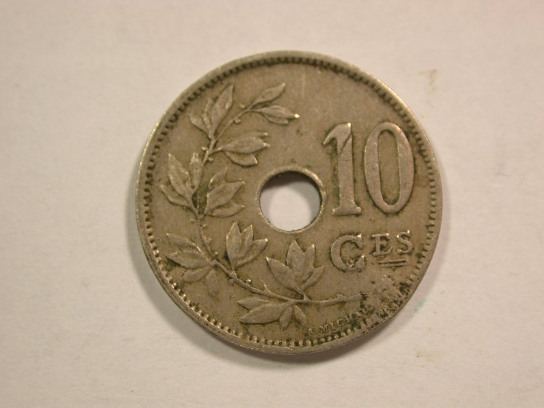  B47 Belgien 10 Centimes 1929 in ss, Druckstellen  Originalbilder   
