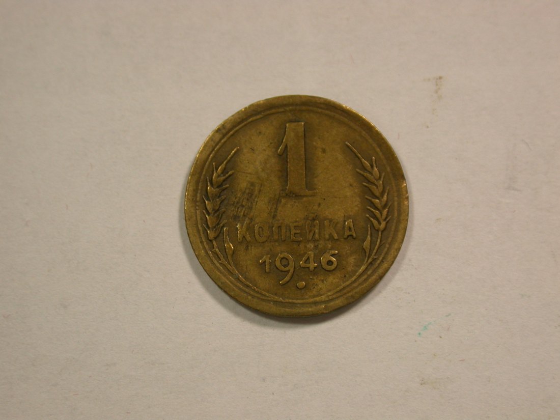 B47 UDSSR/Russland 1 Kopeke 1946 in f.ss Originalbilder