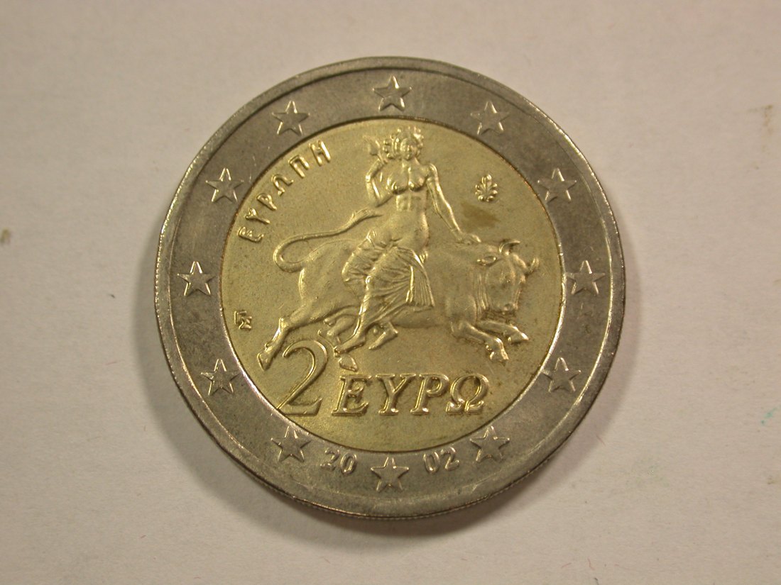 B47 Griechenland 2 Euro 2002 in f. UNC Originalbilder