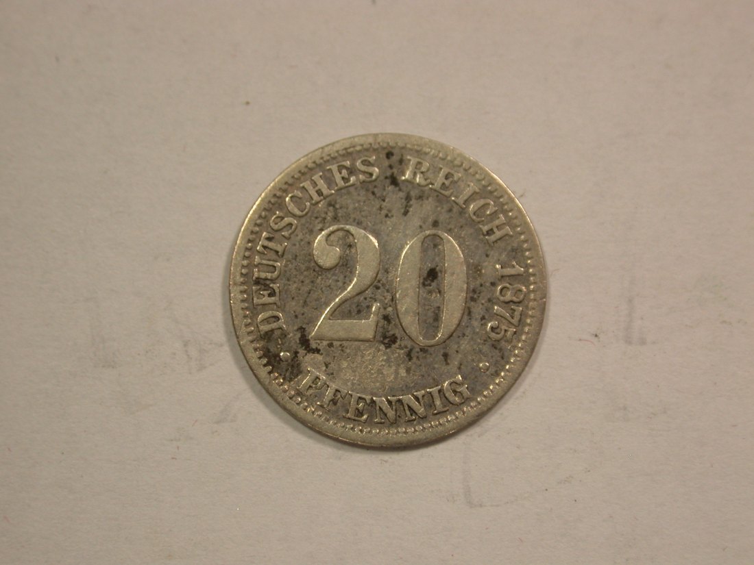  B47 KR  20 Pfennig  1875 B in schön   Originalbilder   