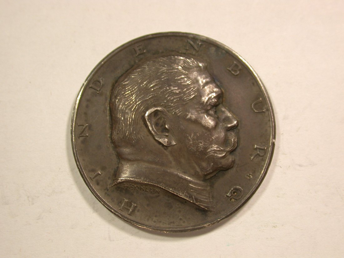  B47 Hindenburg Silber Medaille 1927  35mm/19,6 Gr. in vz-st fleckig   Originalbilder   