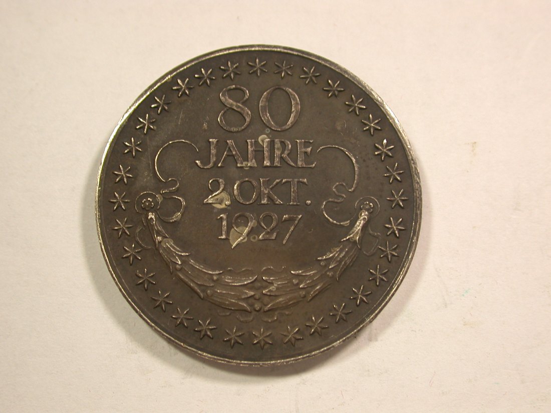  B47 Hindenburg Silber Medaille 1927  35mm/19,6 Gr. in vz-st fleckig   Originalbilder   