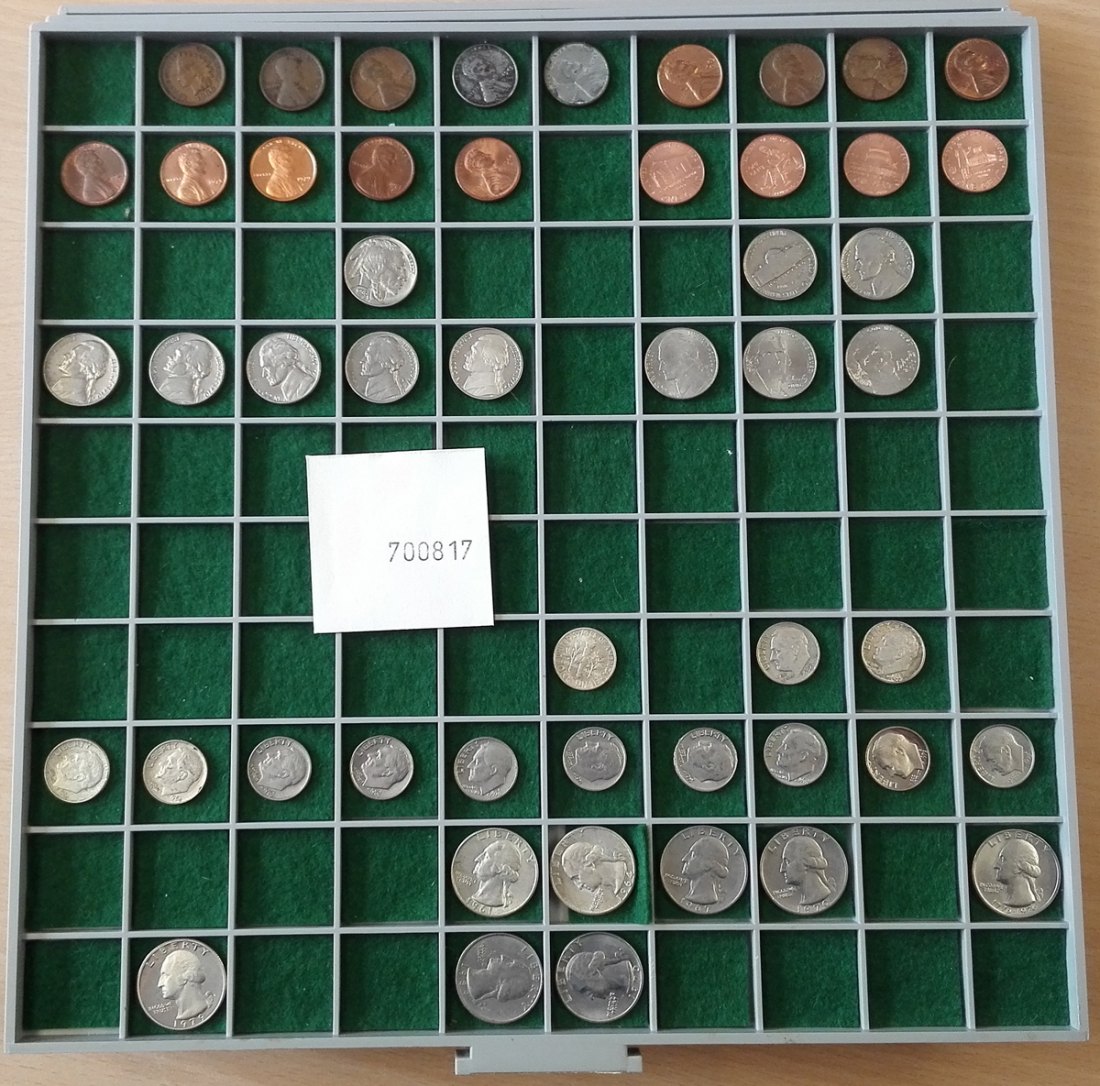  USA, 50 Kleinmünzen, ohne Tablett (Originalbilder per Email können angefordert werden!)   