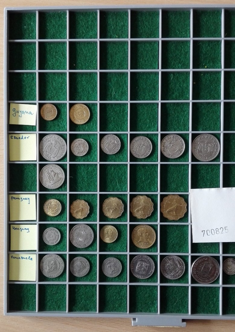  Südamerika, 25 Kleinmünzen, ohne Tablett (Originalbilder per Email können angefordert werden!)   