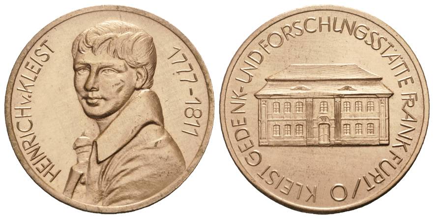  Medaille, v. Kleist; Ø 40 mm; 35,1 g (Kupfer)   
