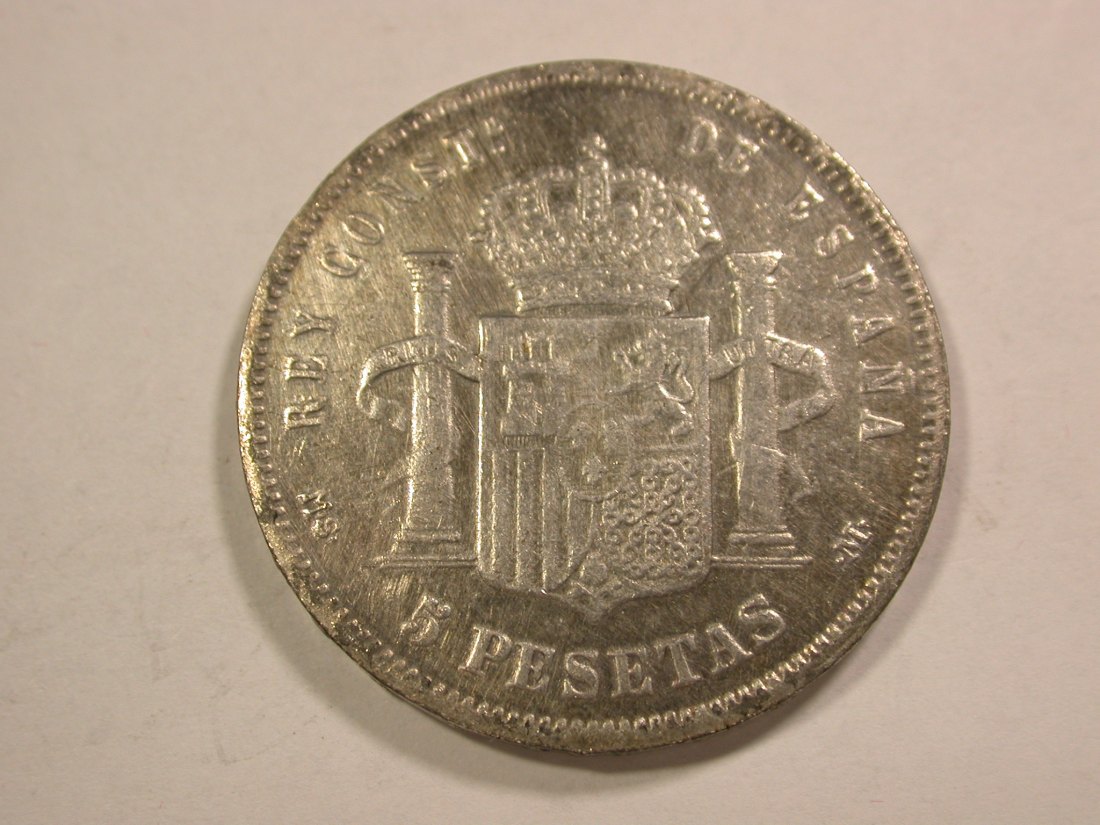  B18 Spanien 5 Pesetas 1879 Kopie 37mm/20,84 Gr. in sehr schön  Originalbilder   