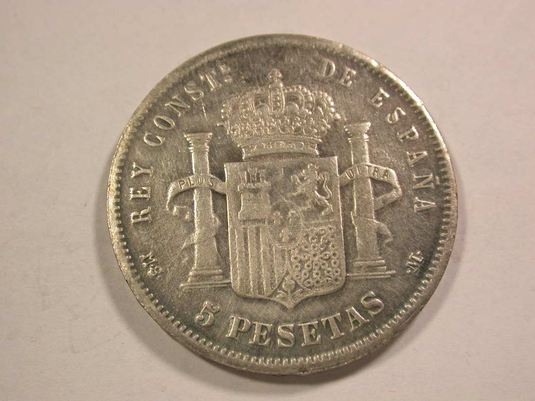  B18 Spanien 5 Pesetas 1884 Kopie 37mm/20,95 Gr. in sehr schön  Originalbilder   