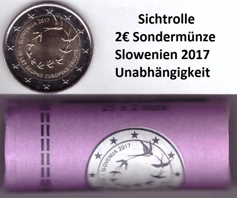 Slowenien Rolle...2 Euro Sondermünze 2017...10 Jahre Euro   
