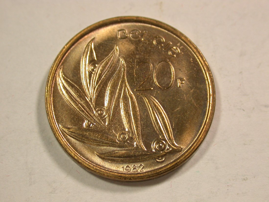 B18 Belgien 20 Franc 1982 in vz-st Originalbilder