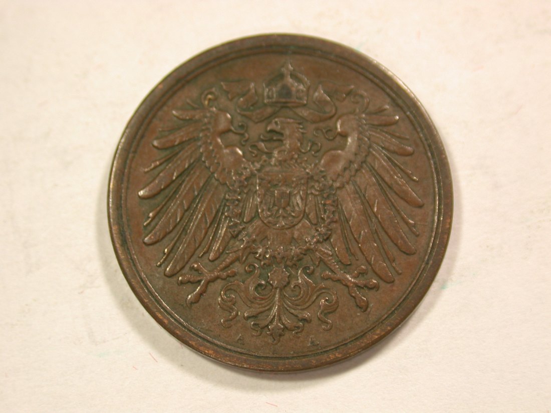  B18 KR 2 Pfennig 1914 A in vz/f.vz   Originalbilder   