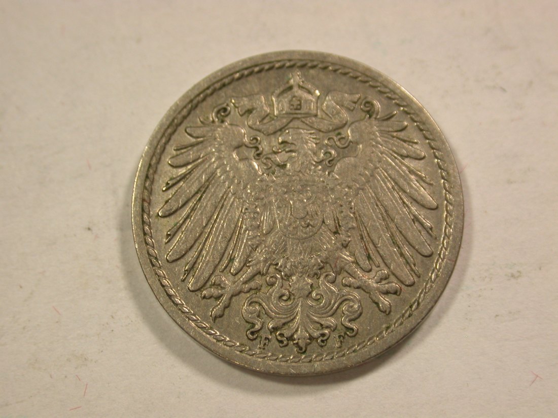  B18 KR  5 Pfennig 1901 F in ss+   Originalbilder   