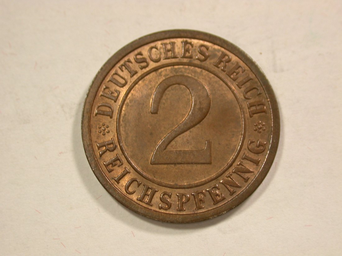 B18 Weimar 2 Pfennig 1936 E in f.st/St Prachtexemplar !! Originalbilder