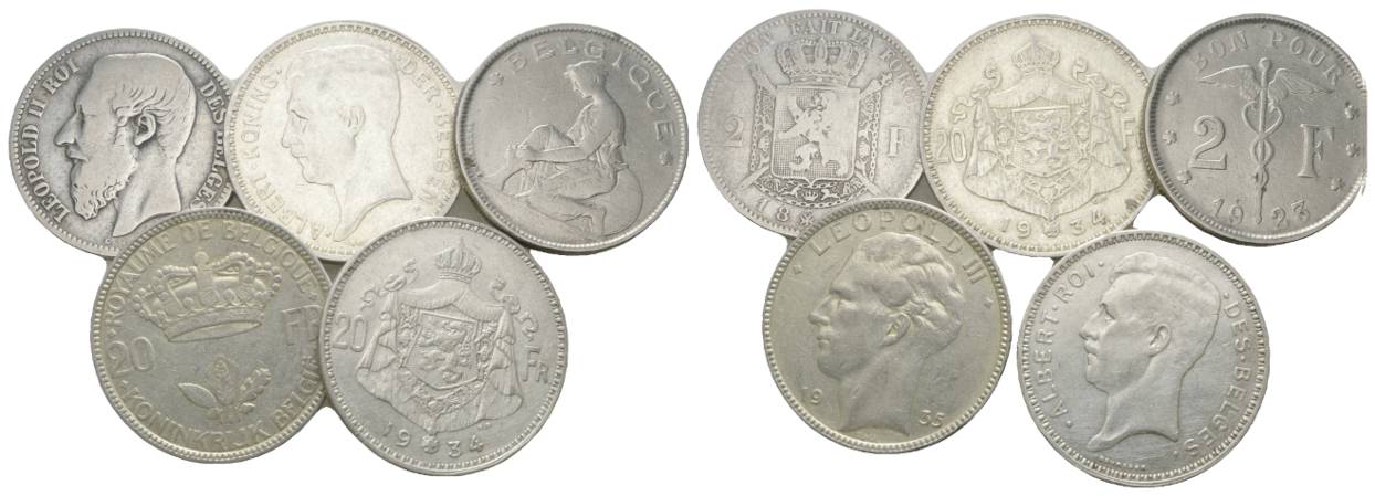  Belgien, 5 Kleinmünzen   