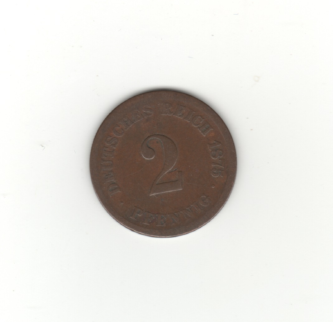  Deutsches Reich 2 Pfennig 1875   