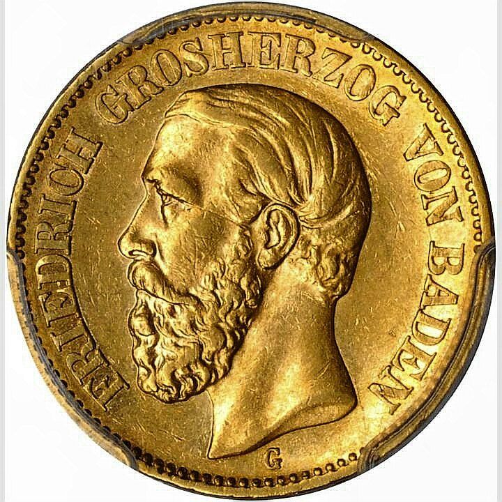 Gold 20 Mark 1873 G PCGS AU53
