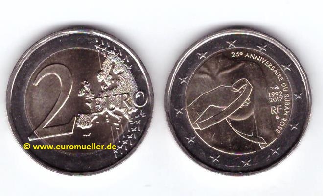 Frankreich 2 Euro Gedenkmünze 2017...Brustkrebs   